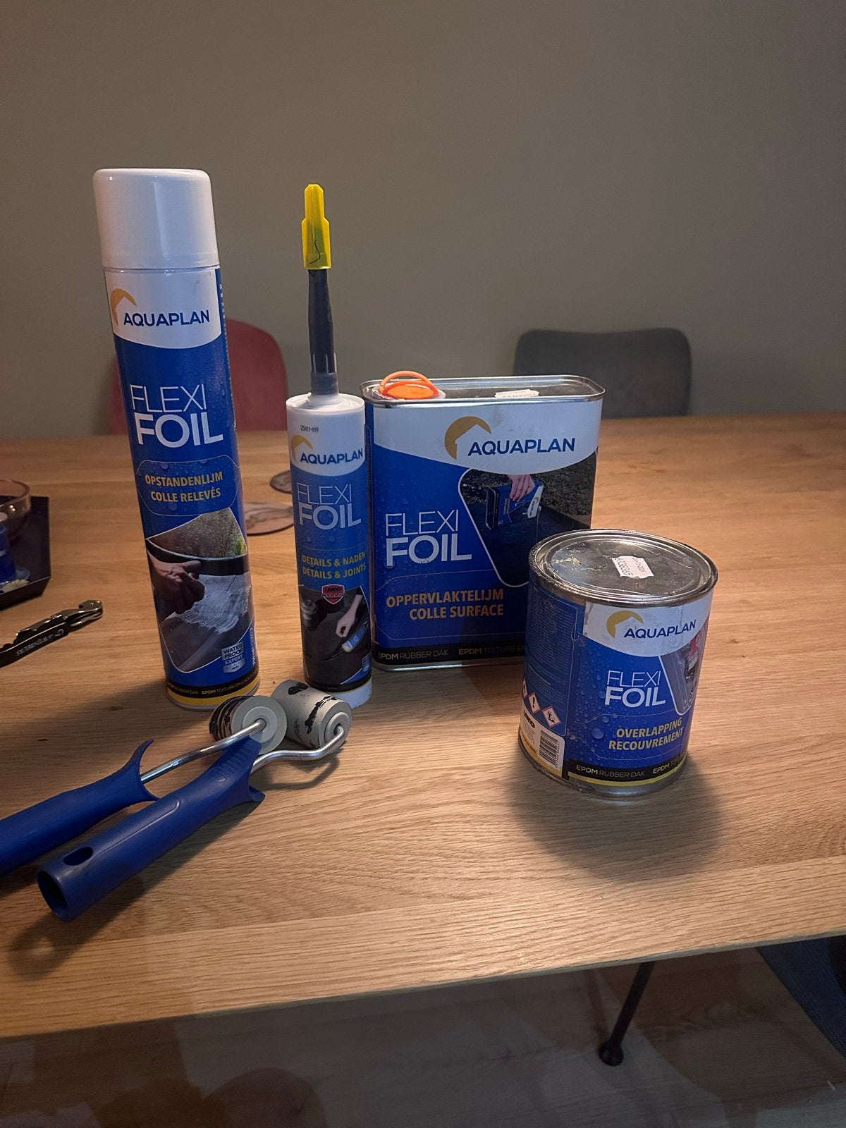 Aquaplan FlexiFoil: Complete set voor dakreparatie, Ophalen, Overige kleuren, 5 tot 10 liter, Nieuw