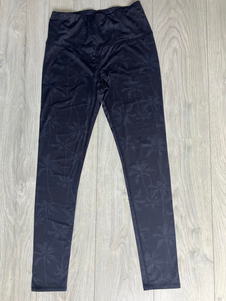 Sportlegging 10 Days - zwart met palmboomprint - maat 36/38, Zwart, Ophalen of Verzenden, Zo goed als nieuw, Hardlopen of Fietsen