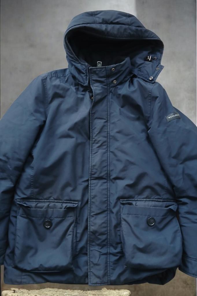 Vintage Woolrich Lichte Jas - Donkerblauw Maat S, Blauw, Ophalen of Verzenden, Maat 46 (S) of kleiner, Gedragen