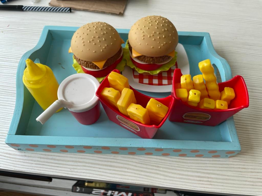 speelgoed fastfood set met dienblad, Ophalen of Verzenden, Gebruikt, Jongen of Meisje