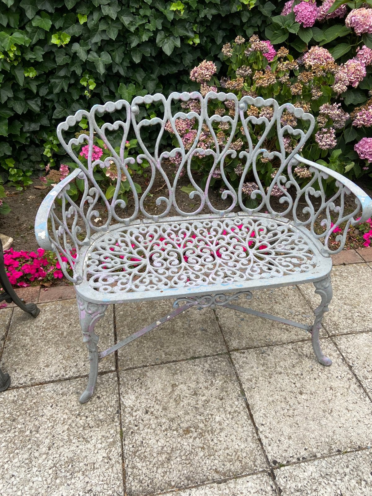 Schattig aluminium tuinbankje( hartenbankje), Tuin en Terras, Tuinbanken, Ophalen, Gebruikt, Aluminium