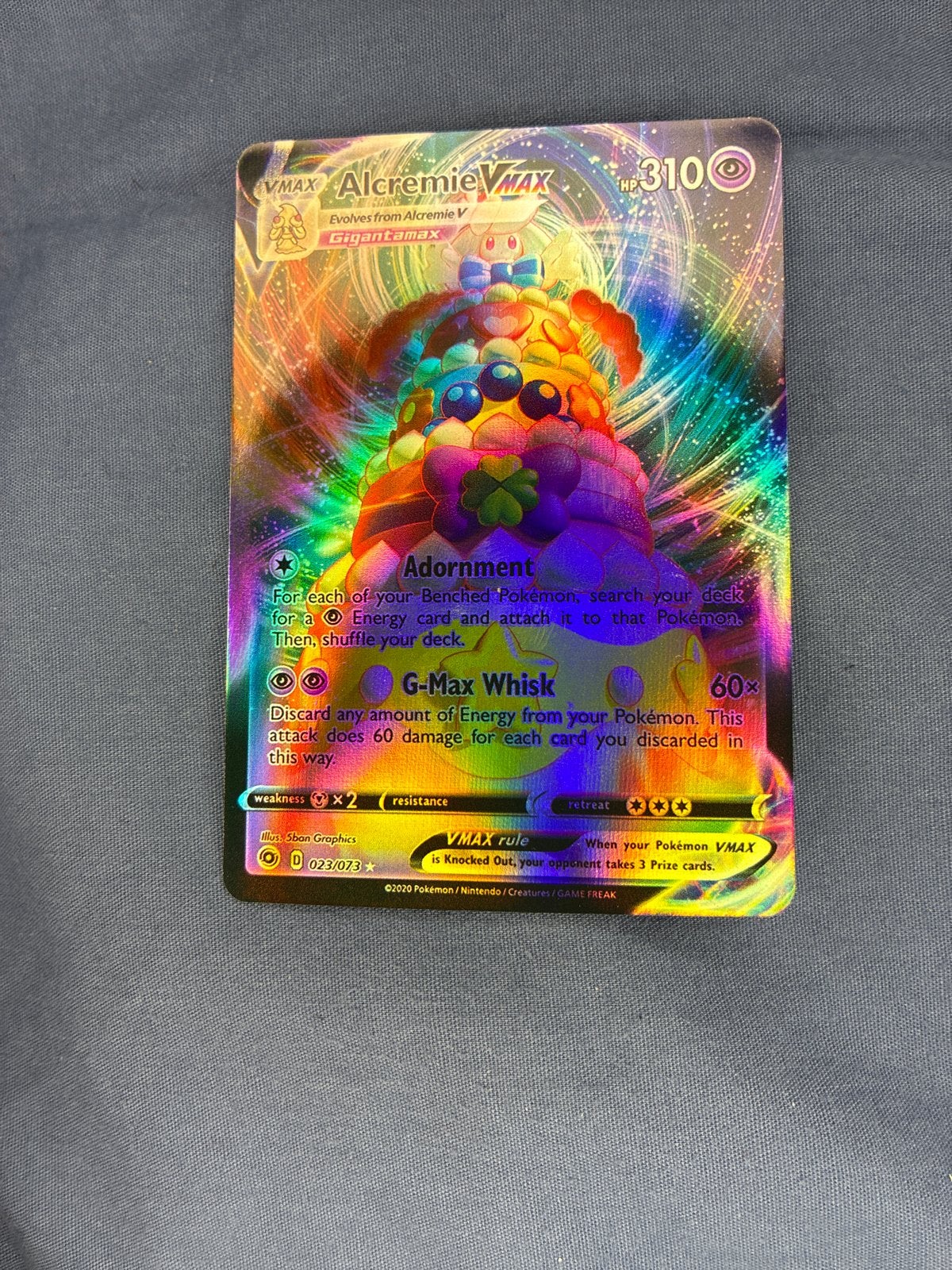 Alcremie VMAX Pokémon Kaart - Full Art Foil, Hobby en Vrije tijd, Ophalen of Verzenden, Zo goed als nieuw, Losse kaart, Foil