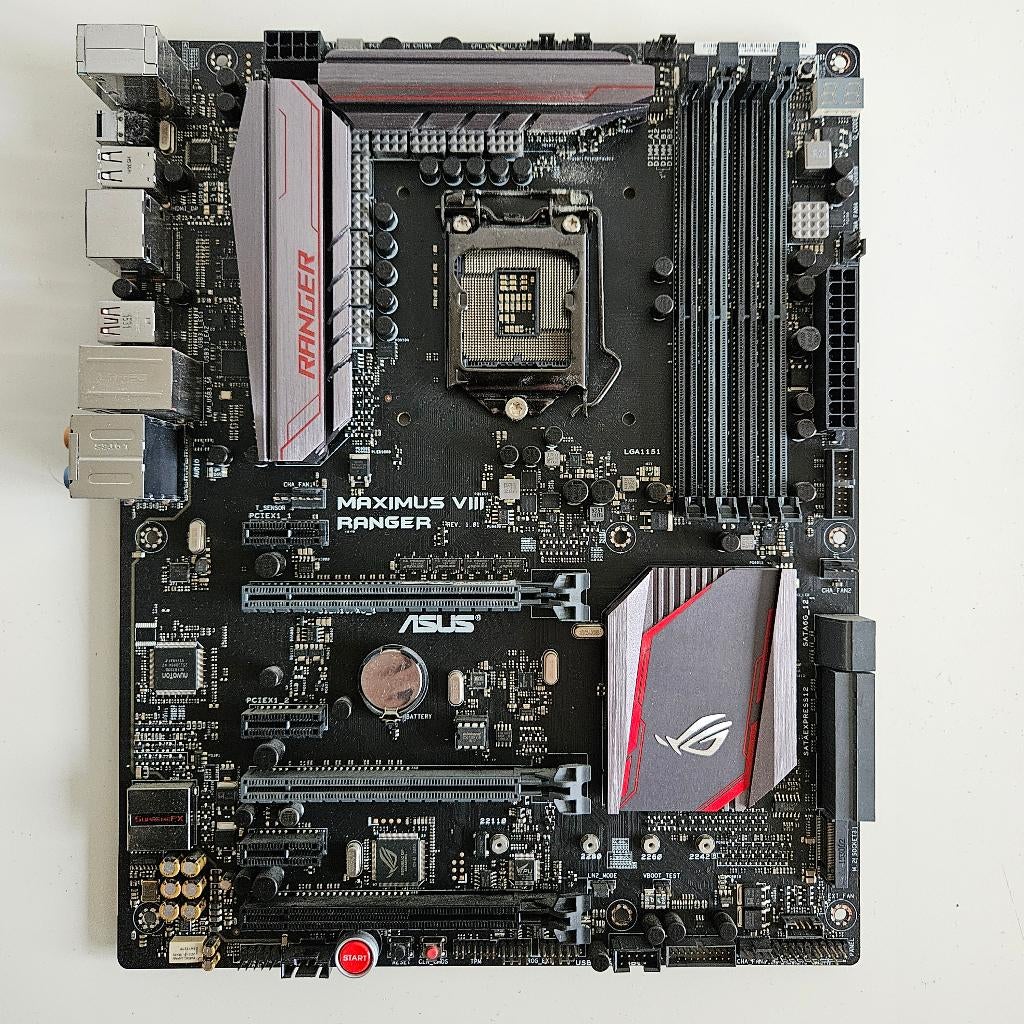 Asus Maximus VIII Ranger, Intel I5 6600K, 16GB Crucial RAM, Gebruikt, LGA 1151, DDR4, Ophalen of Verzenden
