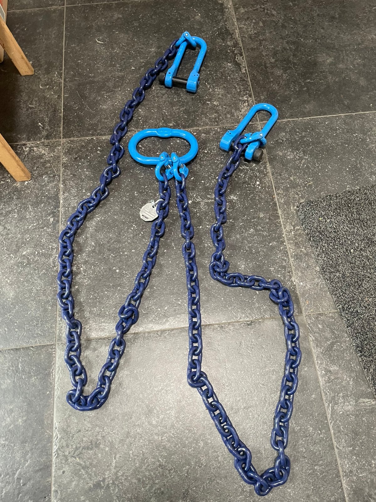 2 sprong hijsketting 2 meter 4 Ton met inkort klauwen, Verzenden, Nieuw