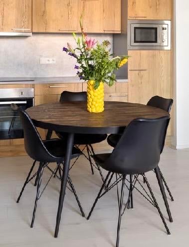 Ronde eettafel Vic van Woood, Huis en Inrichting, Tafels | Eettafels, Ophalen, Gebruikt, 50 tot 100 cm, 100 tot 150 cm