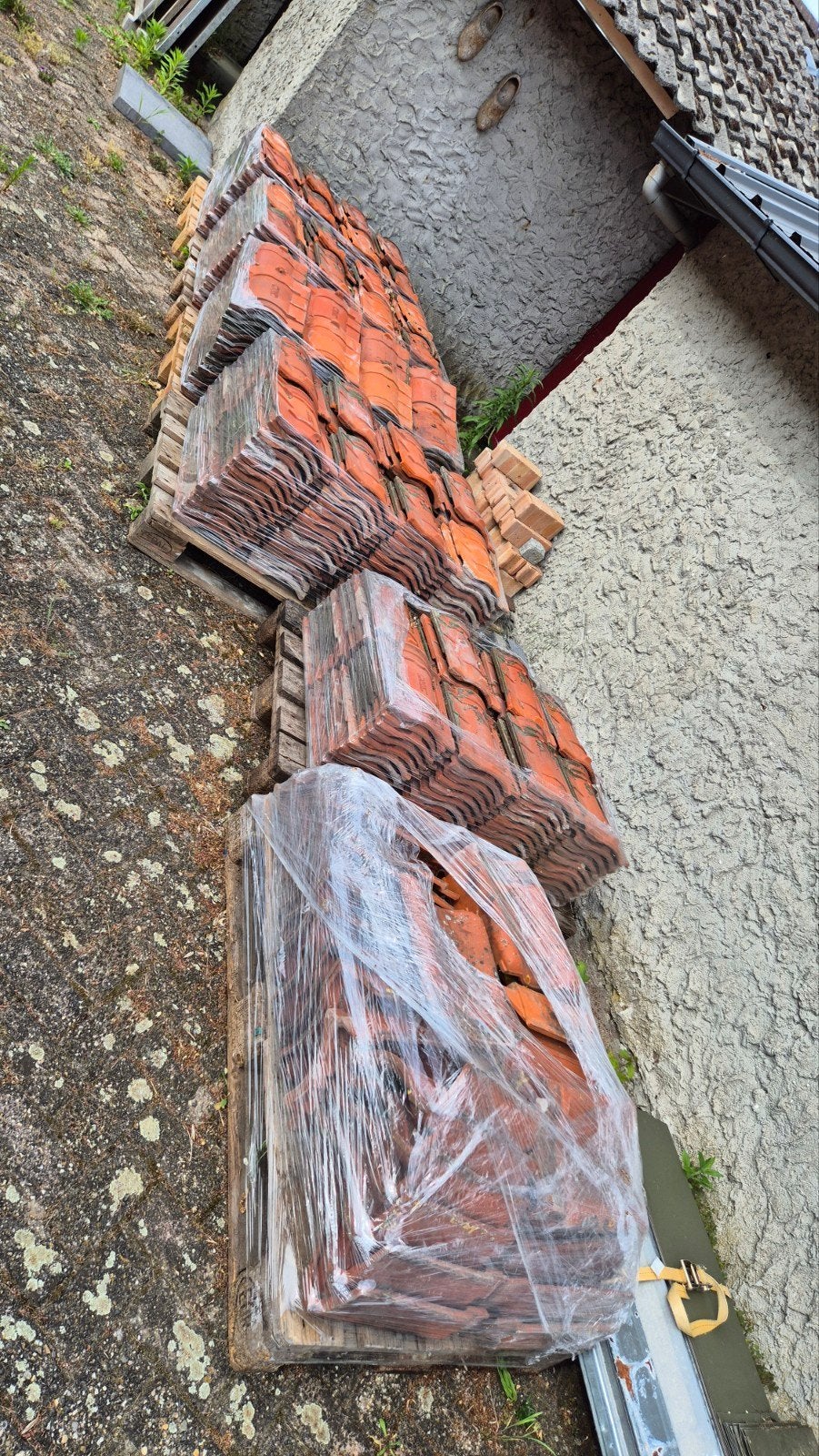 Circa 32 m2 oud Hollandse Russel tiglia Tegelen dakpannen, Ophalen, Gebruikt, Steen of Klei, 15 m² of meer