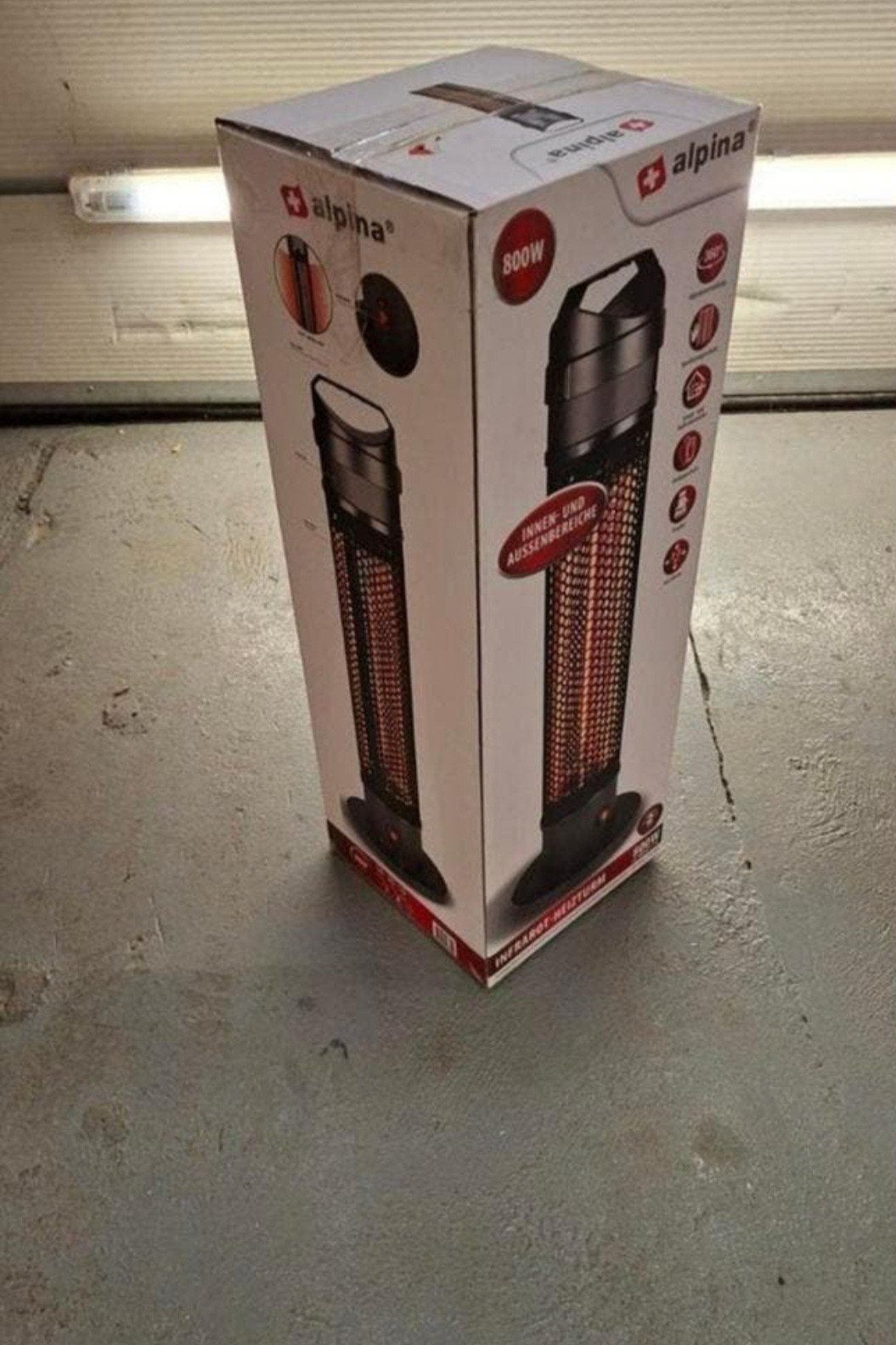 Alpina infrarood heater 800w nieuw in doos., Ophalen, Nieuw, Elektrisch, Overige soorten