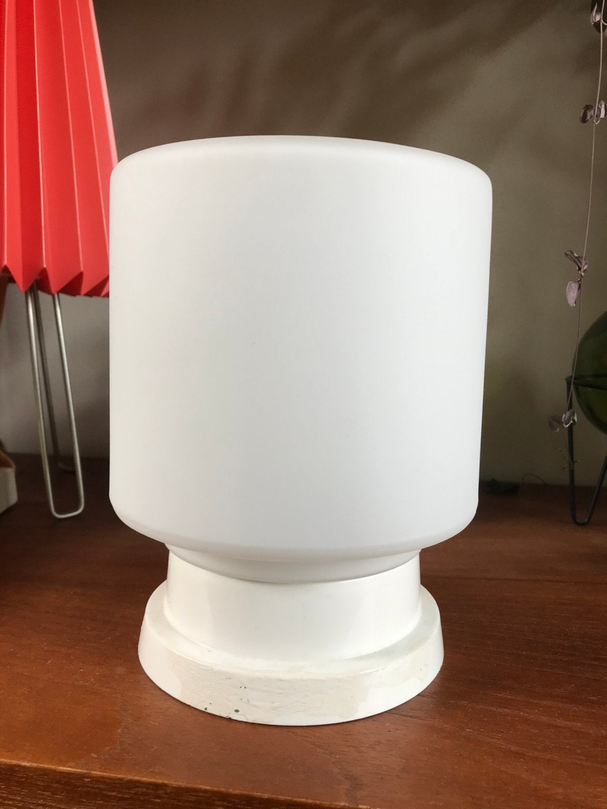 Vintage kelk / kap voor plafondlamp opaalglas mat, Ophalen of Verzenden, Gebruikt