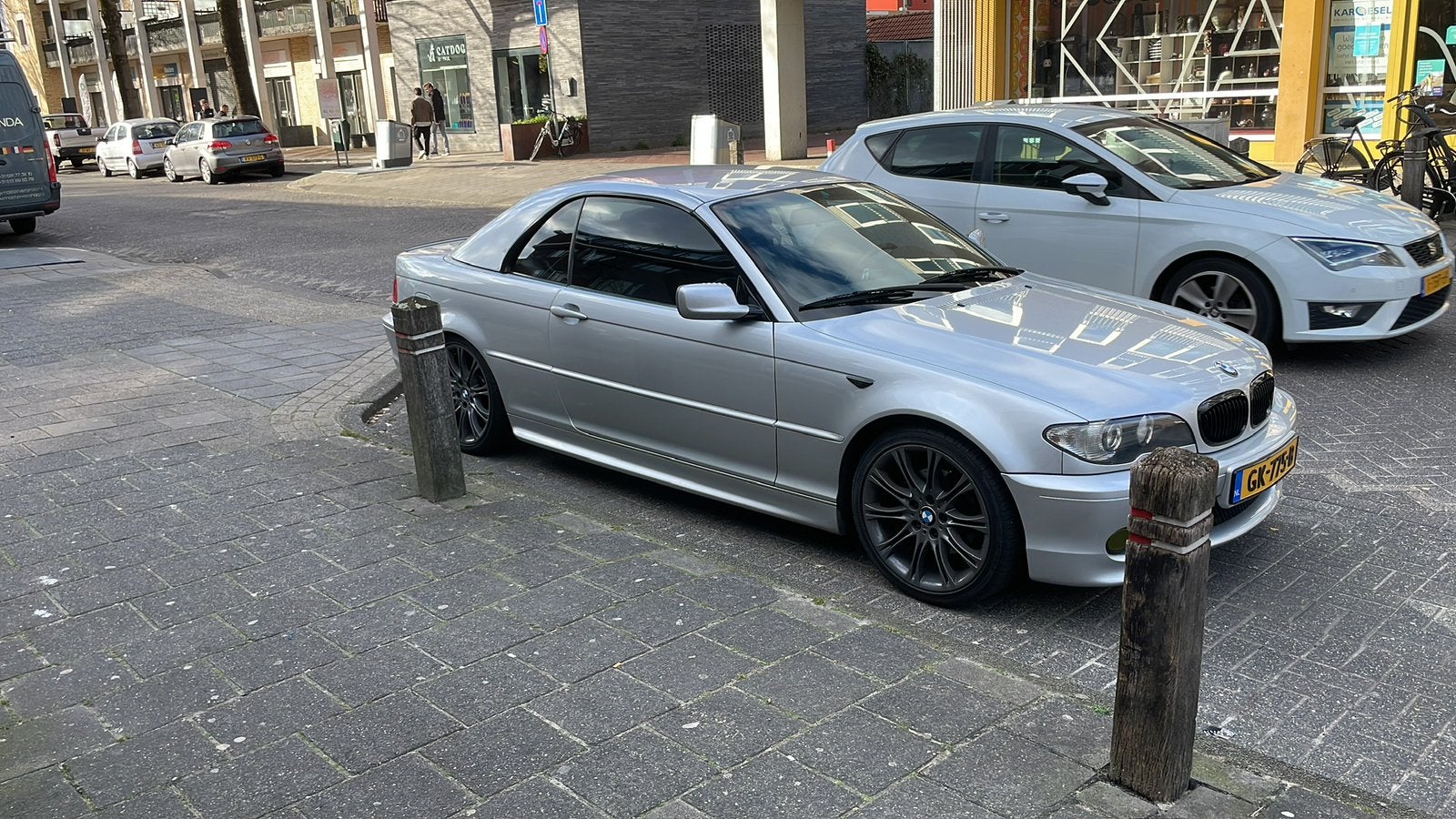 BMW E46 Cabrio Hardtop – Grijs met Zwarte Lijsten, Ophalen, BMW
