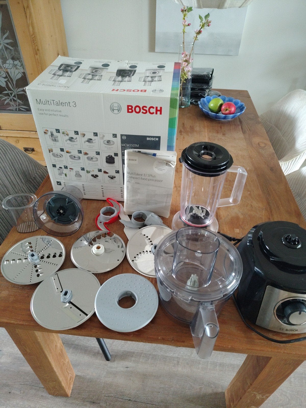 Bosch MultiTalent 3 MCM3501M Keukenmachine te koop, Ophalen, 3 snelheden of meer, Zo goed als nieuw, 2 tot 3 liter
