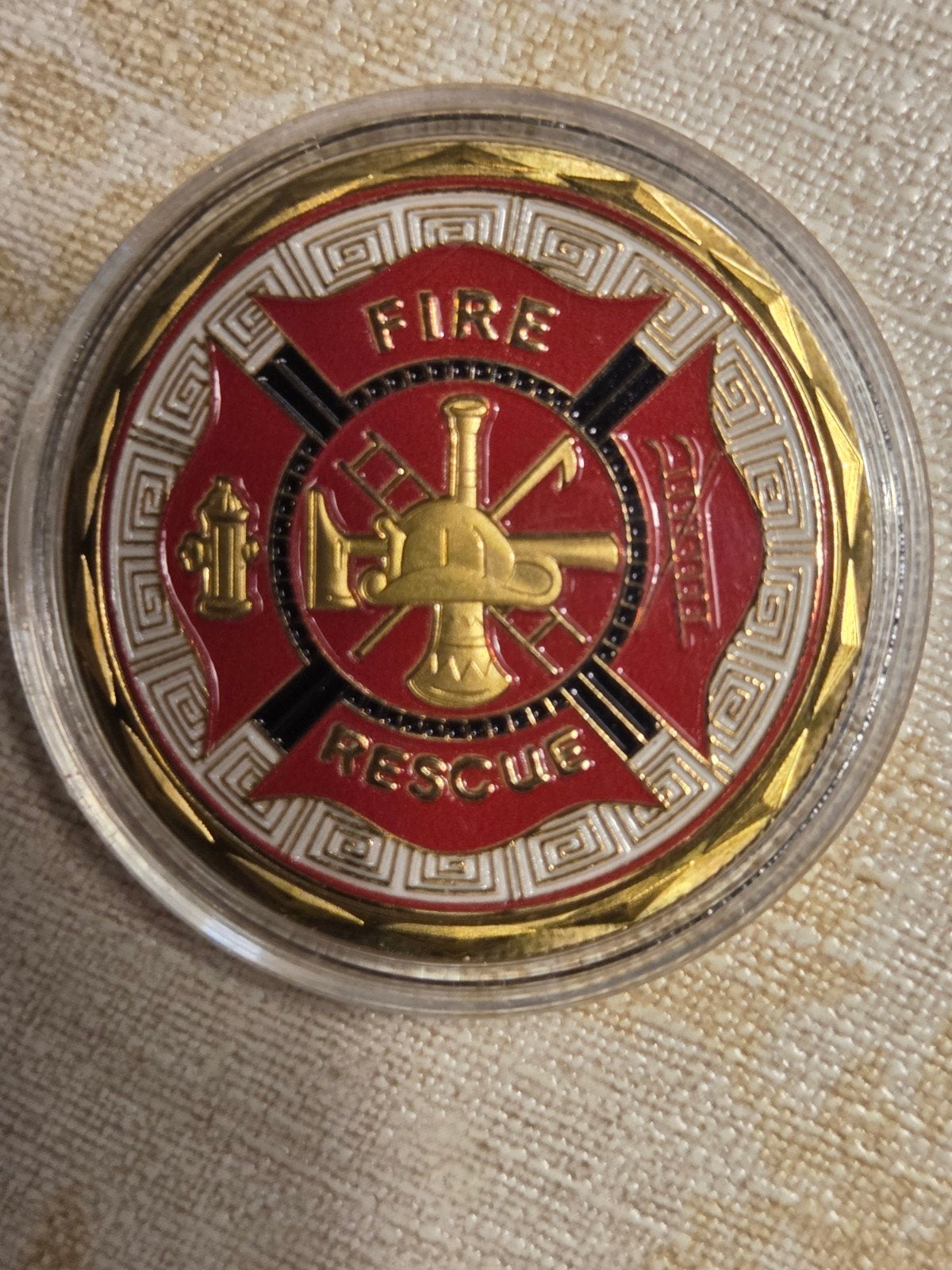 Thin Red Line Challenge Coin - Brandweer Eerbetoon, Ophalen of Verzenden, Nieuw