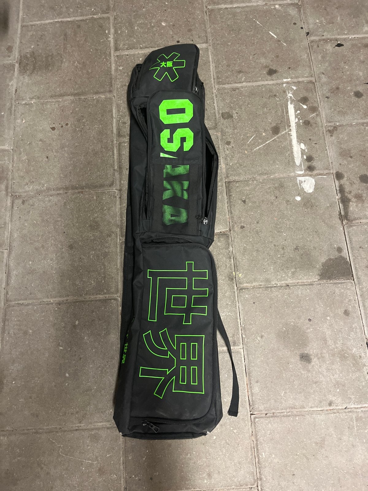 Osaka hockeysticktas - Zwart met neon groen, Ophalen of Verzenden, Gebruikt, Tas