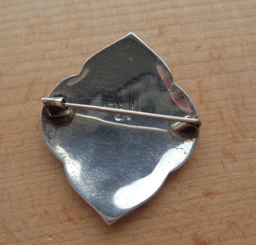 zilveren SIAM niello broche [987], 4 tot 7 cm, Ophalen of Verzenden, Zo goed als nieuw, Zilver