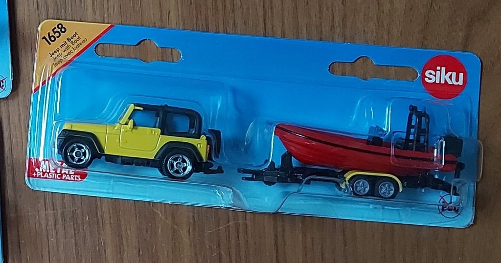 Siku 1658 Jeep met boot, Ophalen of Verzenden, Zo goed als nieuw, Auto, SIKU