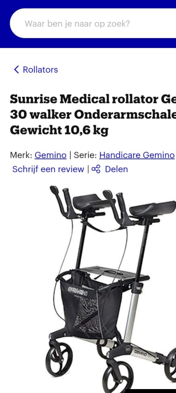 Rolator Gemino, Diversen, Ophalen of Verzenden