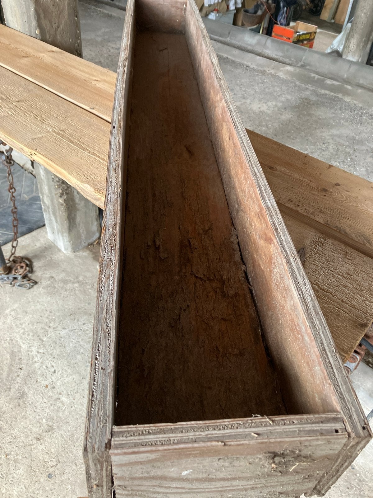 Lange houten plantenbak voor tuin of terras, Ophalen