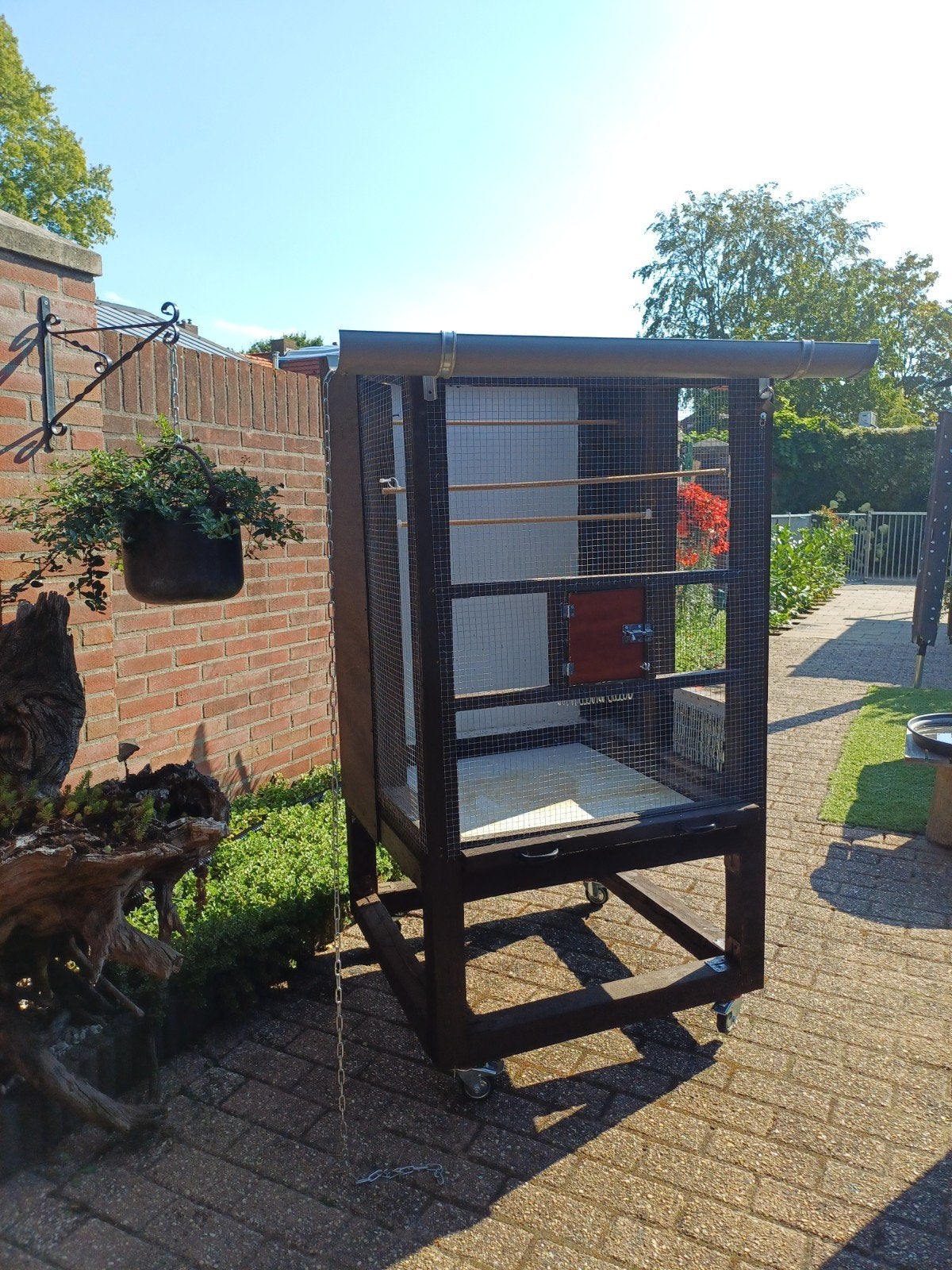 Verrijdbare Houten Vogelkooi., Ophalen, Gebruikt, Kooi-accessoires