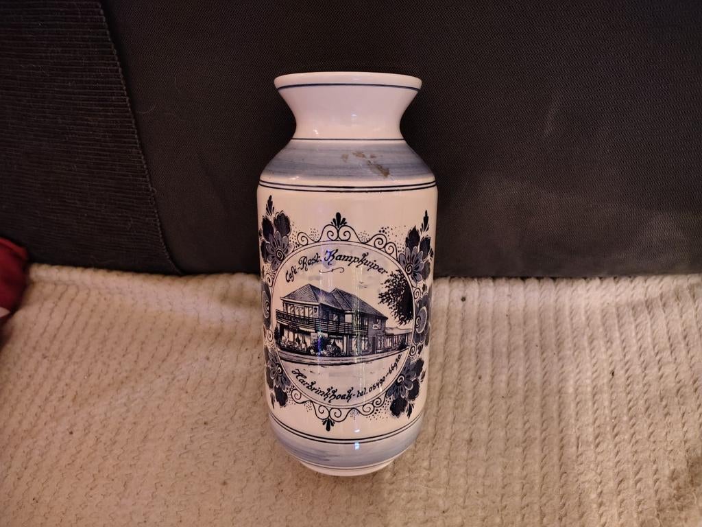 Delfts blauwe vaas 26 cm hoog, Ophalen