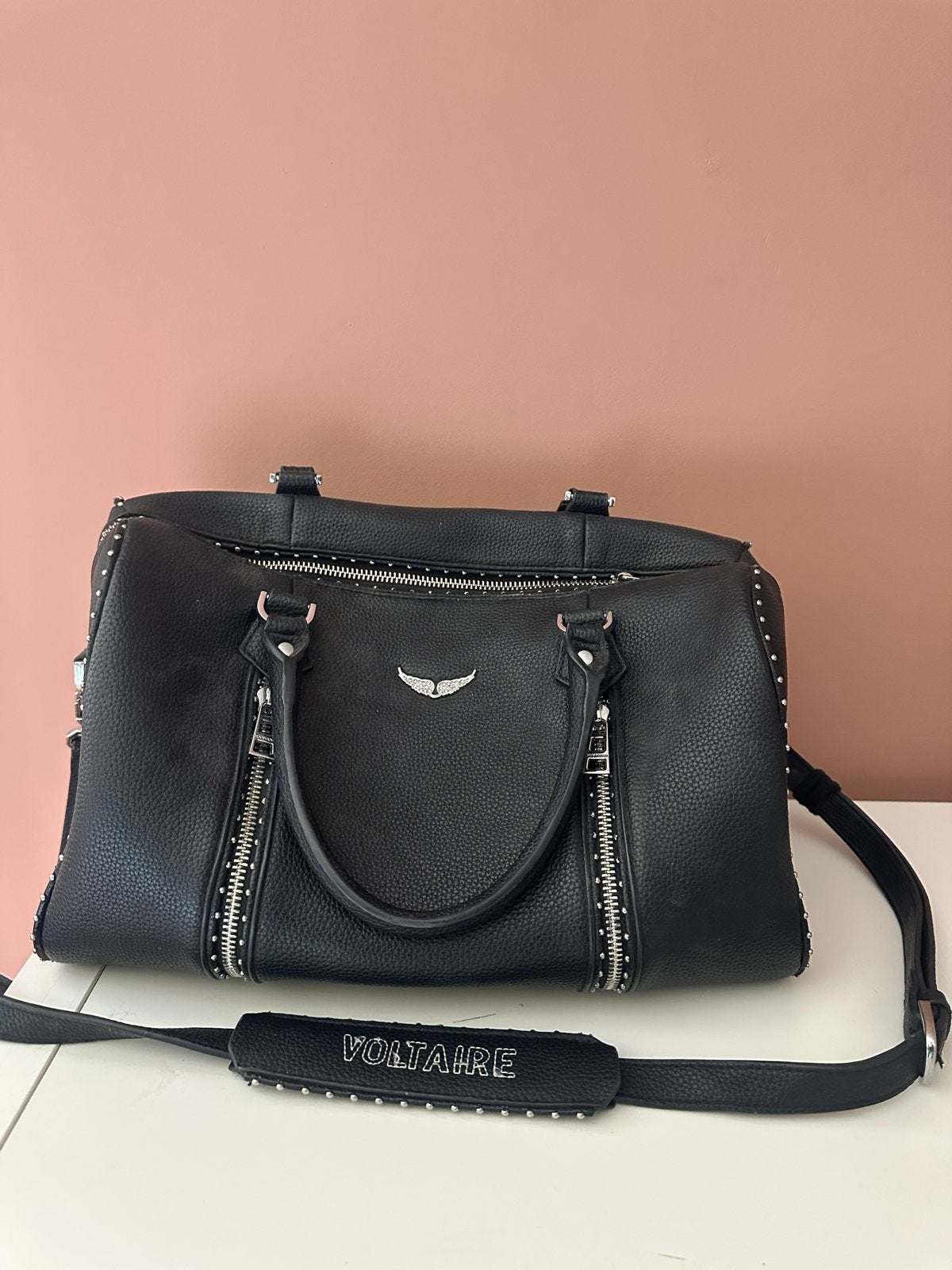Zadig et Voltaire Voltaire sunny medium, Ophalen of Verzenden, Gebruikt, Zwart, Handtas