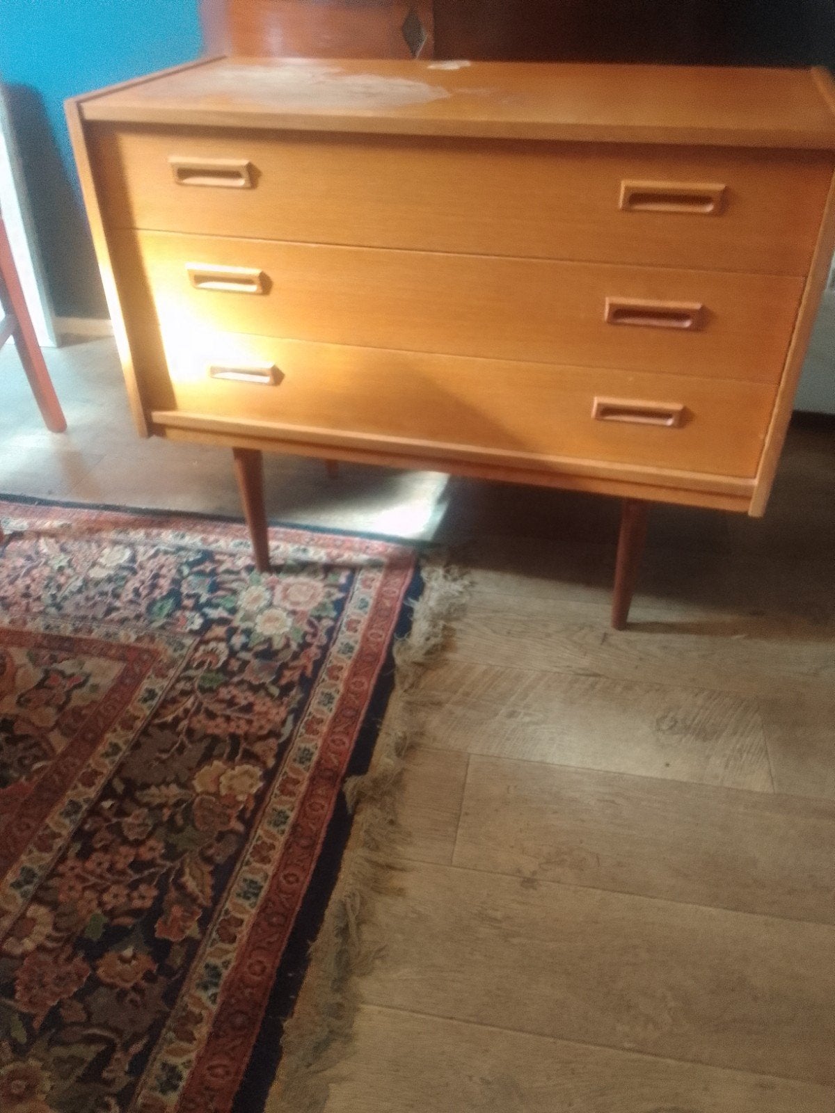 Deense vintage ladekast - 90x70 cm - met vlekken, Ophalen, Gebruikt, 50 tot 100 cm, 3 of 4 laden