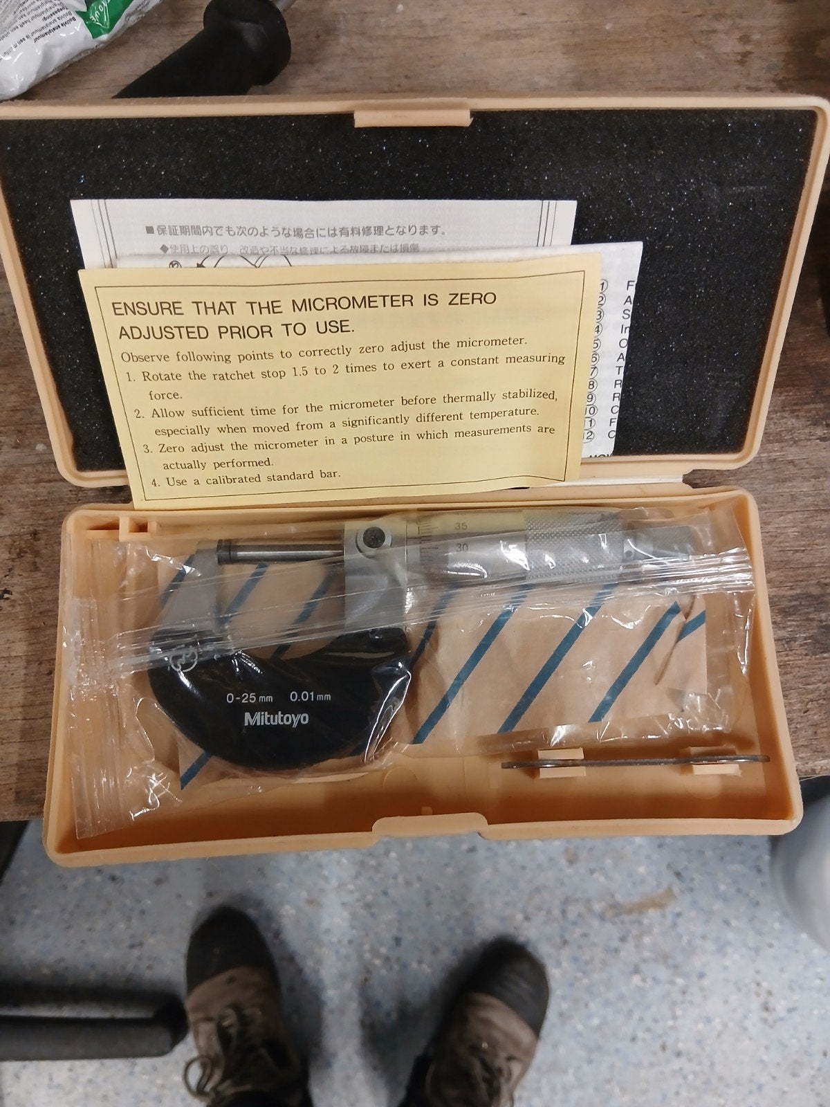 Mitutoyo Micrometer 0-25mm 0.01mm - Nieuw in doos, Doe-het-zelf en Verbouw, Ophalen of Verzenden, Nieuw, Overige typen, Overige merken
