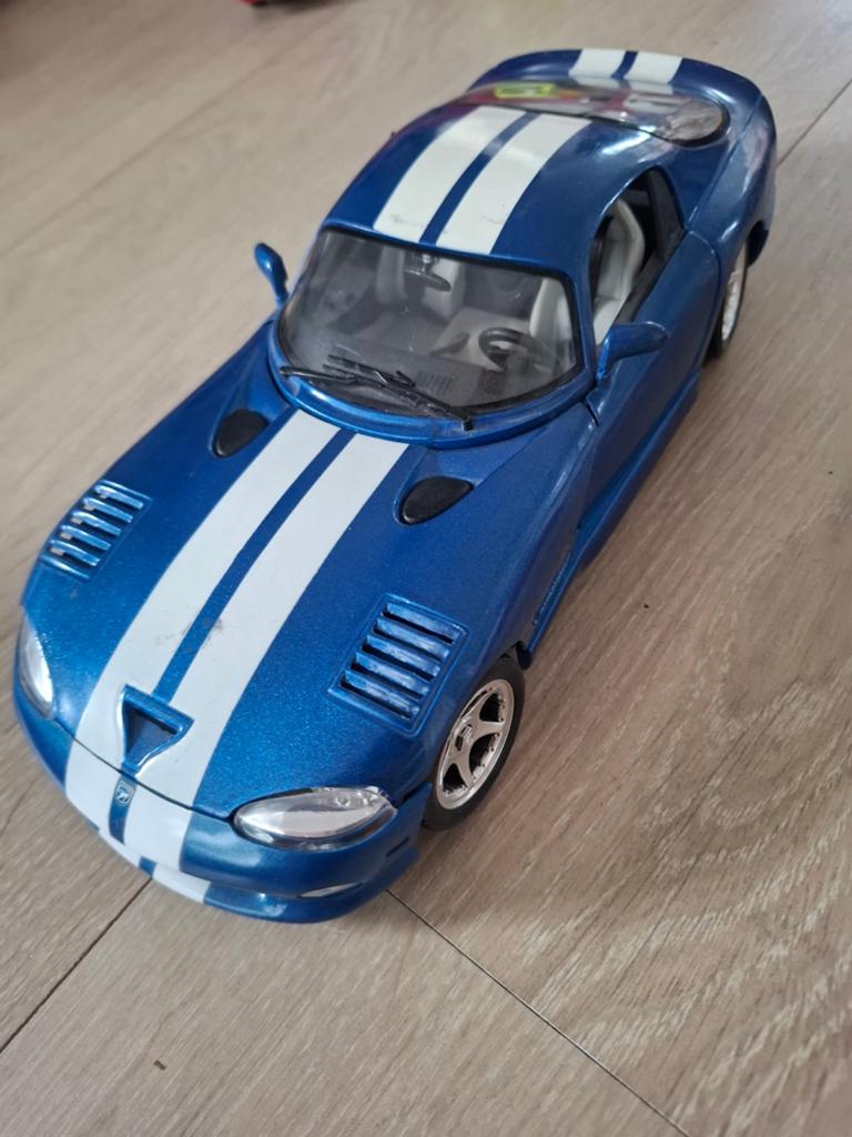 Dodge Viper RT/10 Schaalmodel - Blauw met Witte Strepen, Ophalen of Verzenden, Zo goed als nieuw, Auto, Overige merken