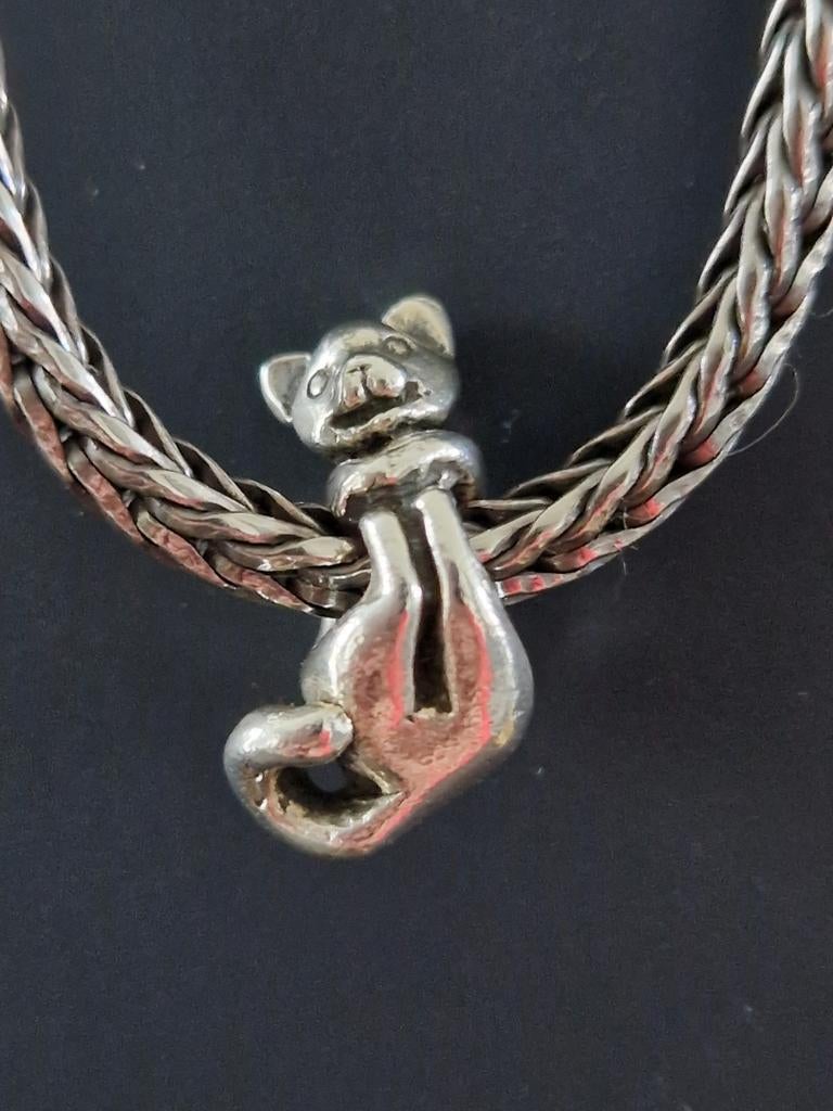 Trollbeads Trollbead Kat groot, Sieraden, Tassen en Uiterlijk, Bedels, Ophalen of Verzenden, Zo goed als nieuw, Trollbeads, 1 bedel