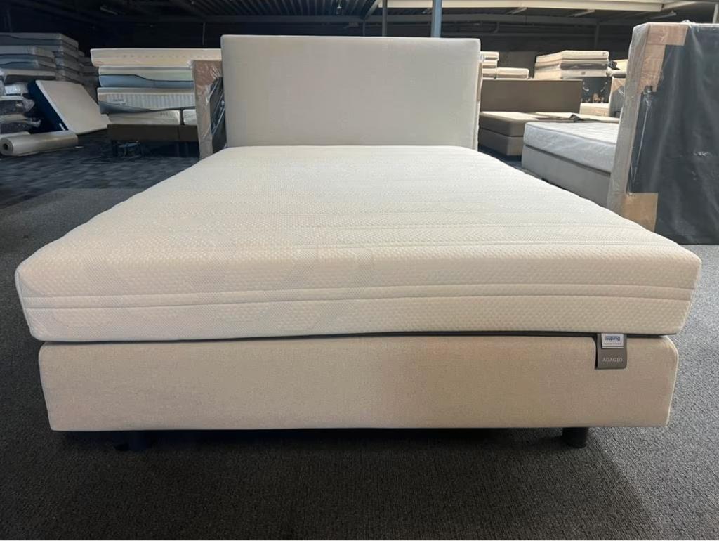 Nieuw Auping bed 140 x 210 met Adagio matras, Hout, 210 cm, Beige, Nieuw