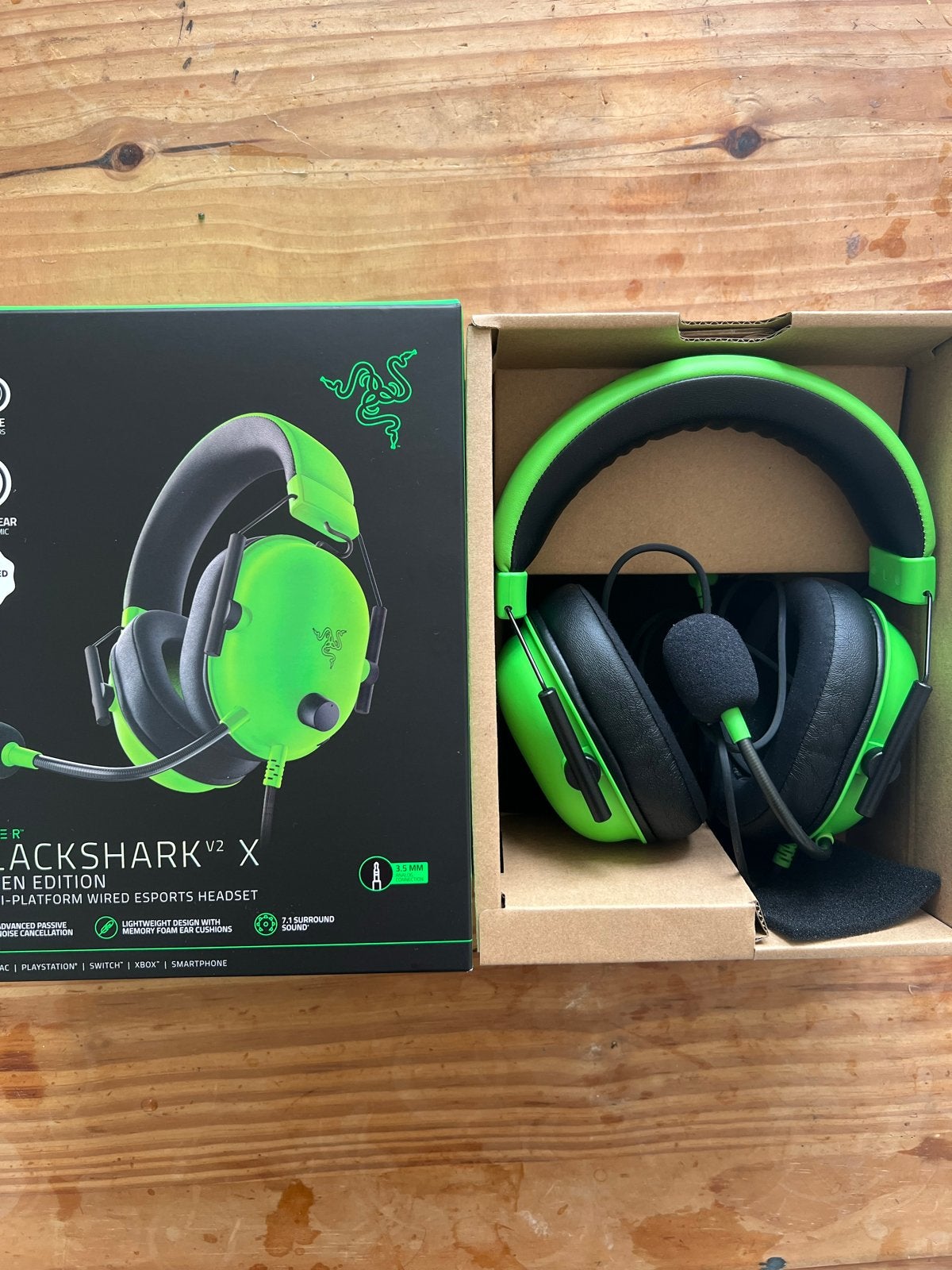 Razer BlackShark V2 X Gaming Headset - Groen, Gaming, Ophalen of Verzenden, Zo goed als nieuw, Razer