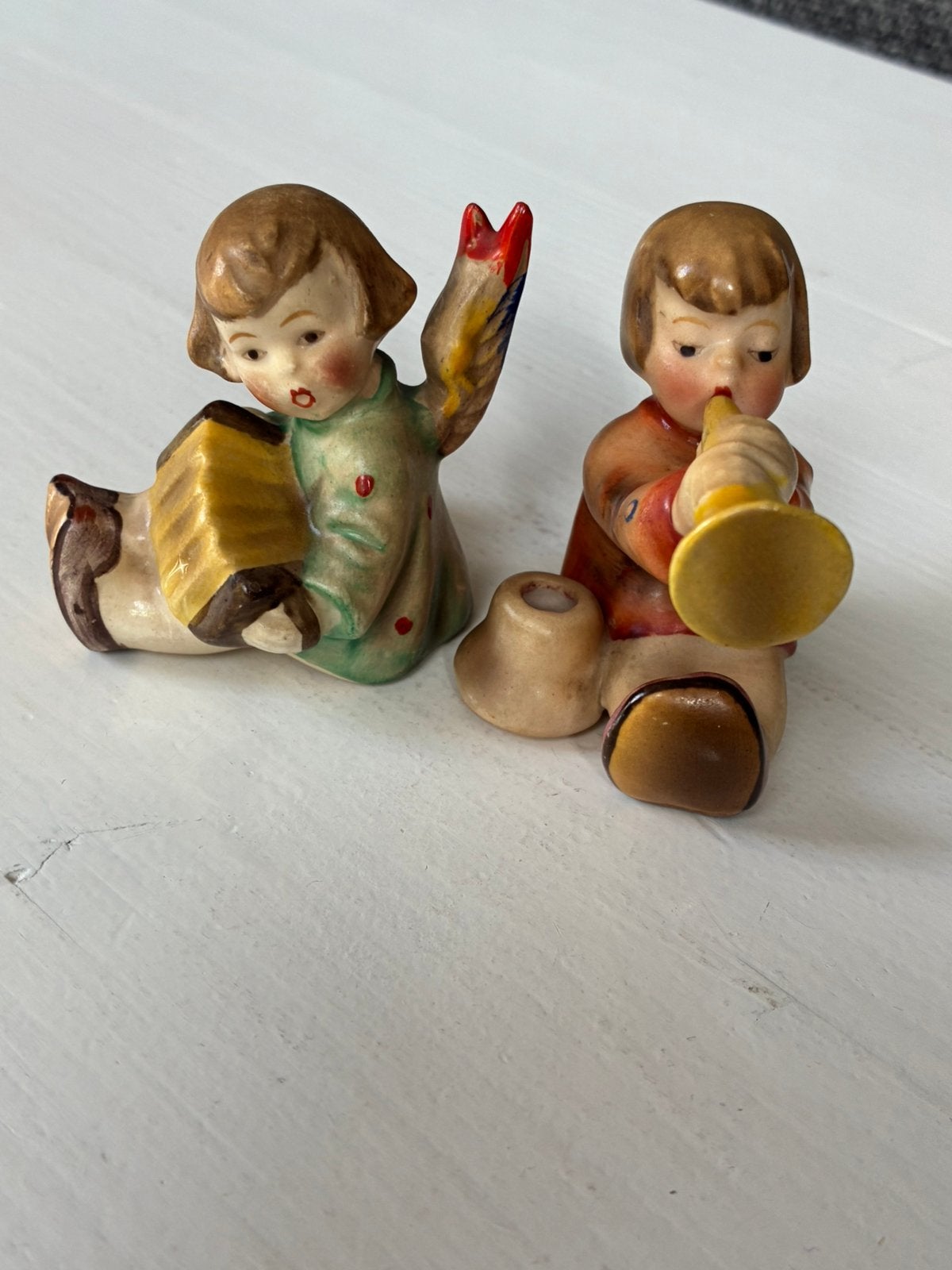 Goebel engelen beeldjes porselein muziekinstrument vintage, Ophalen of Verzenden, Gebruikt