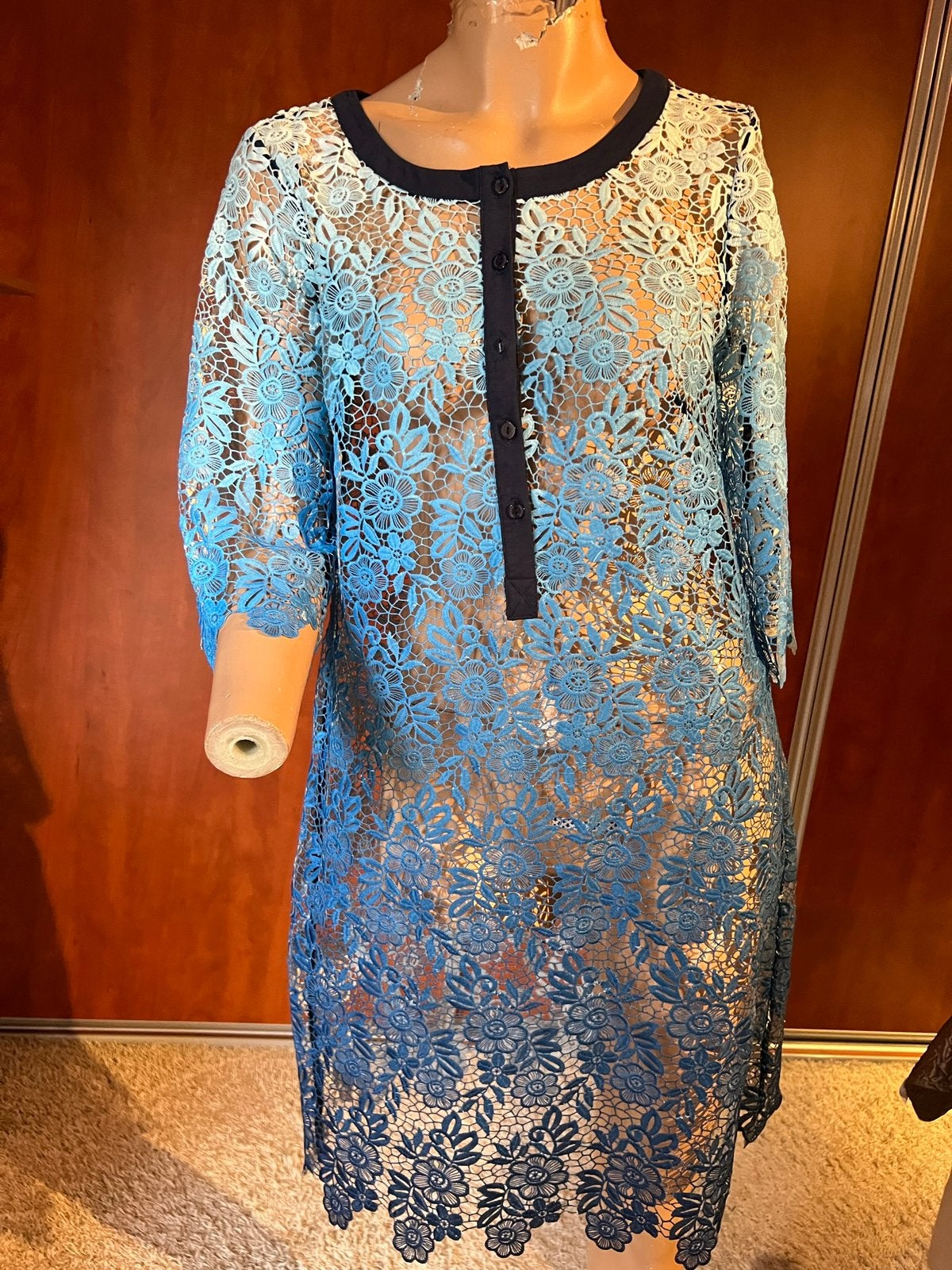 TWINSET jurk van kant maat m zgan, Maat 38/40 (M), Twinset, Blauw, G