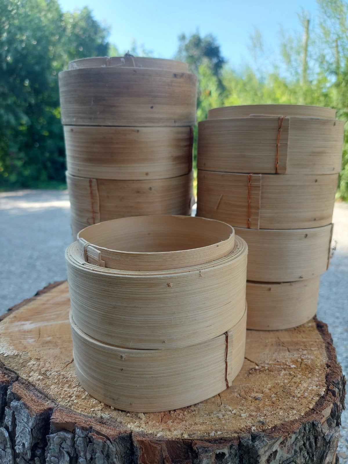 Bamboe stoommandjes set - 28 stuks, Hout, Ophalen of Verzenden, Overige typen, Gebruikt