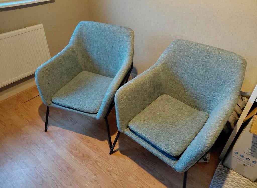 2 stoelen in goede staat, Huis en Inrichting, Stoelen, Ophalen, Gebruikt, Twee, Stof