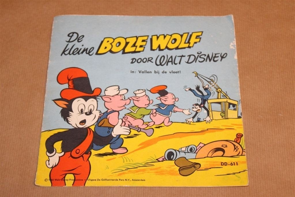 De kleine boze wolf - Uitgave met singeltje - 1962 !!, Eén stripboek, Ophalen of Verzenden, Gelezen