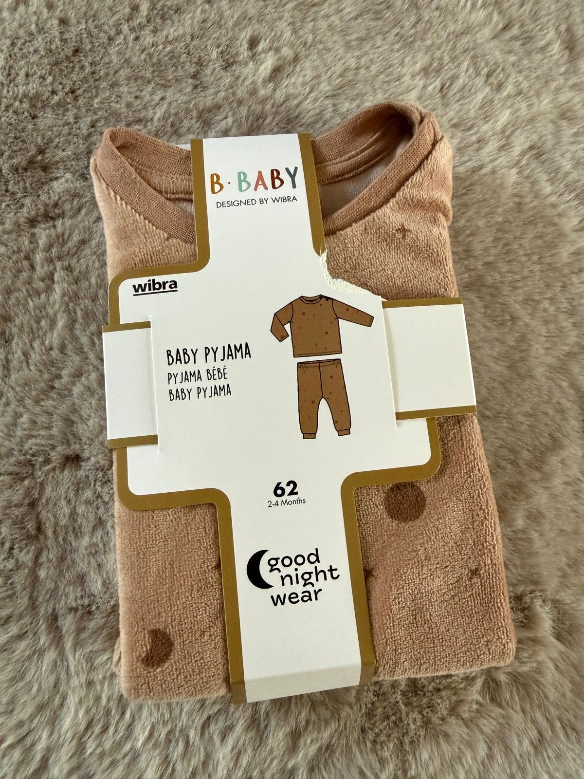 Zachte pyjama - B.BABY by Wibra - Maat 62 (2-4 maanden), Kinderen en Baby's, Ophalen, Nieuw, Maat 62