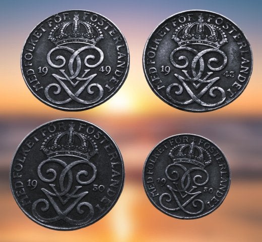 **  ZWEDEN - 4 MUNTEN 1945-1950  **, Verzenden, Overige landen, Setje