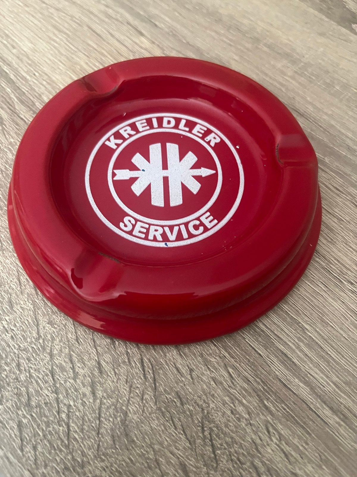 Vintage Kreidler Service Emaille Asbak - Rood, Ophalen
