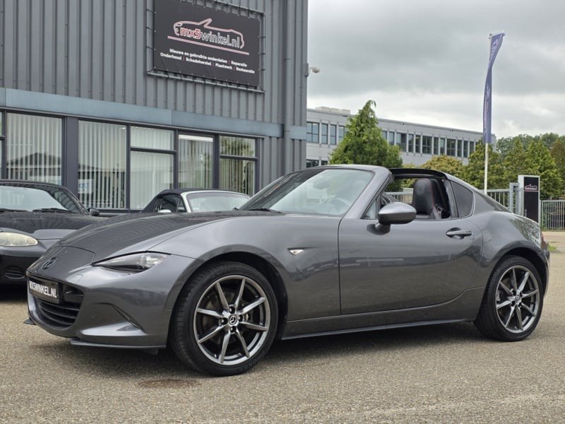 Mazda MX5 MX-5 ND RF 2.0 liter 160 pk GT-M Machine Grey, Zwart, Cabriolet, 160 pk, Alcantara