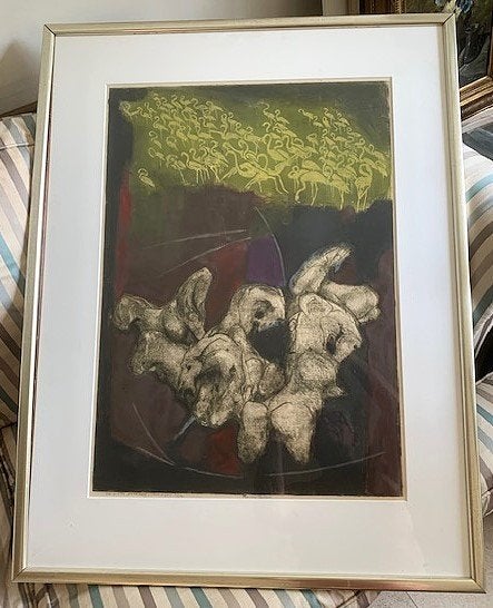 Litho : Witte paarden (Camarque) - Ru van Rossem 1924-2007, Antiek en Kunst, Kunst | Litho's en Zeefdrukken, Lithografie, Genummerd