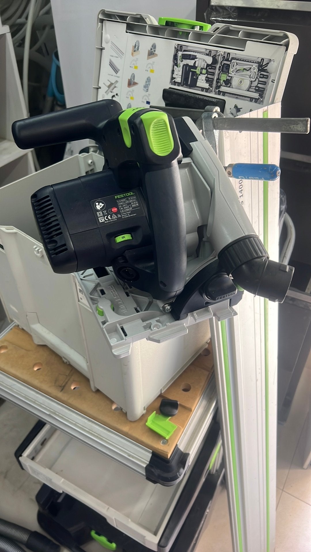 Festool ts 55 invalzaag inc geleiderail fs1400 Z.g.a.n, Ophalen of Verzenden, Zo goed als nieuw