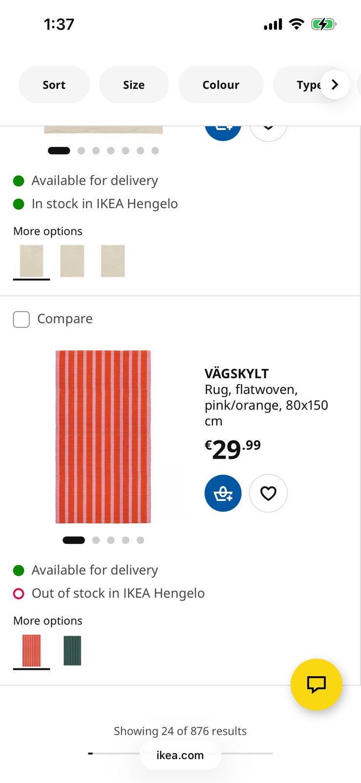 IKEA tapijt, Ophalen, 50 tot 100 cm, 50 tot 100 cm, Zo goed als nieuw
