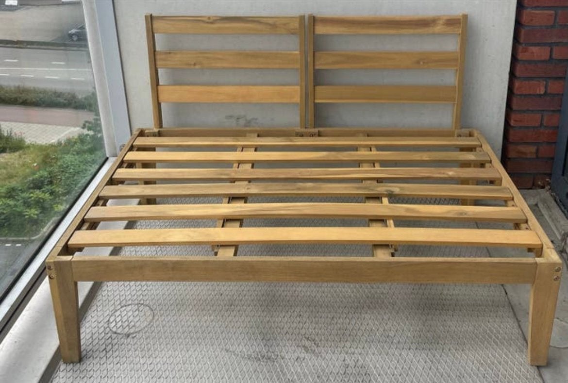 Lounge tuinbank buiten, Ophalen, Zo goed als nieuw, Hout