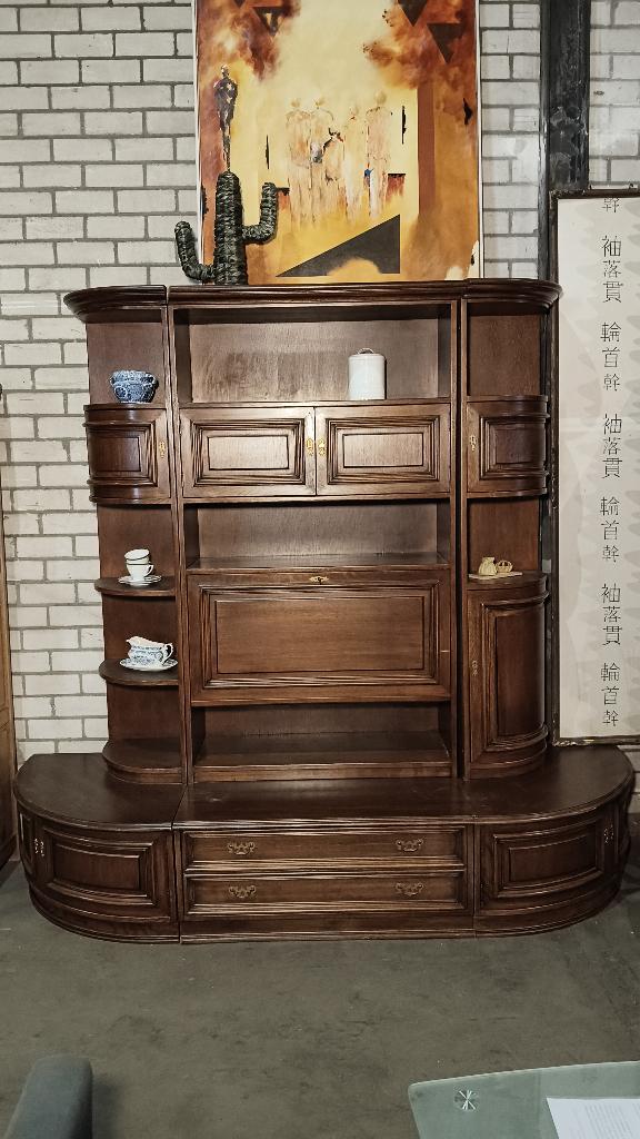 Grote unieke barkast wandmeubel 214hx237b, Huis en Inrichting, Kasten | Wandmeubels, Ophalen, Gebruikt, Met deur(en), Eikenhout