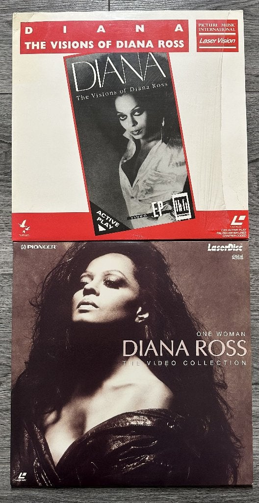 Diana Ross - Collectie van 2 LaserDisc's (PAL), Alle leeftijden, Ophalen of Verzenden, Gebruikt, Muziekvideo's
