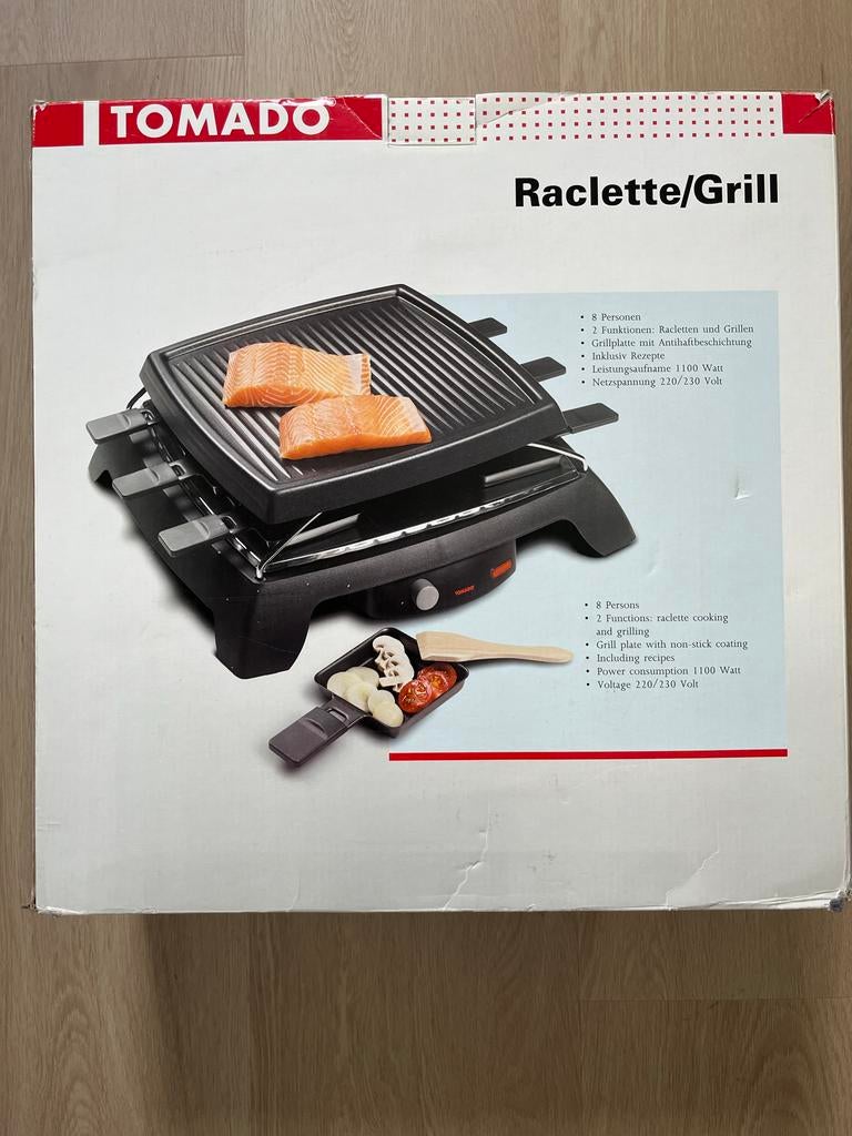 Tomado gourmetset/Raclette/Grill voor 8 personen, Witgoed en Apparatuur, Gourmetstellen, Ophalen of Verzenden, Zo goed als nieuw
