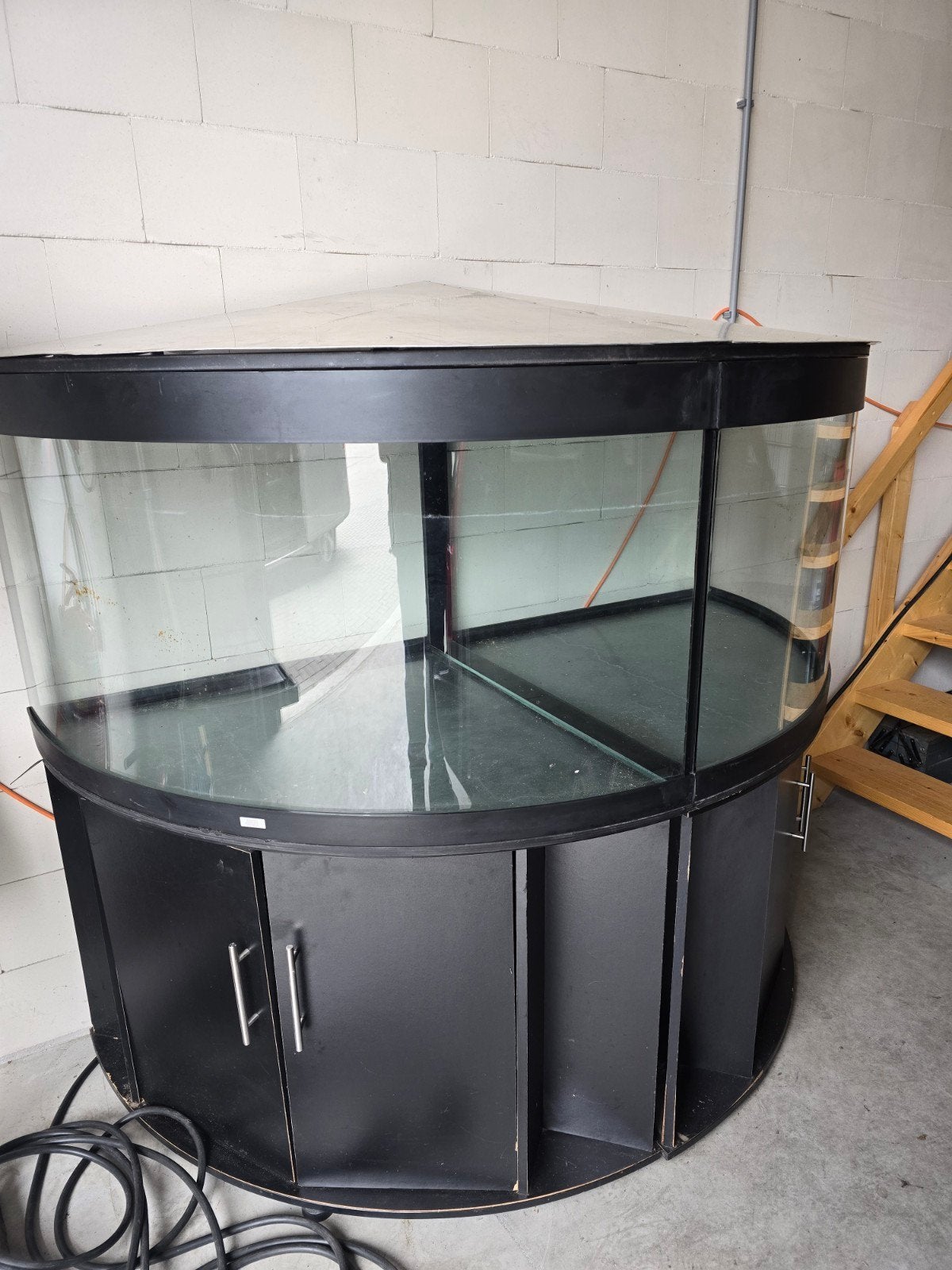 aquarium half rond,zwart,met kap, Dieren en Toebehoren, Vissen | Aquaria en Toebehoren, Ophalen, Leeg aquarium, Juwel