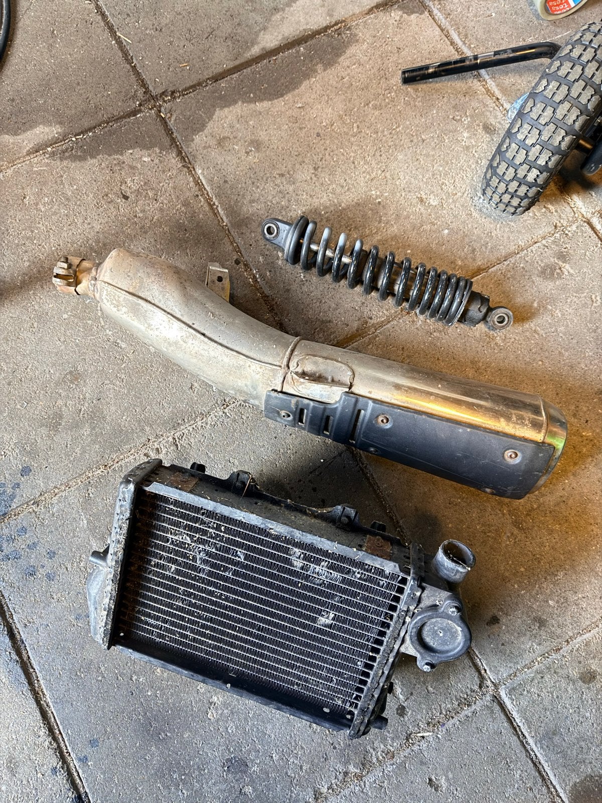 BMW K75 onderdelen: uitlaat, schokdemper, radiator, Verzenden, Gebruikt