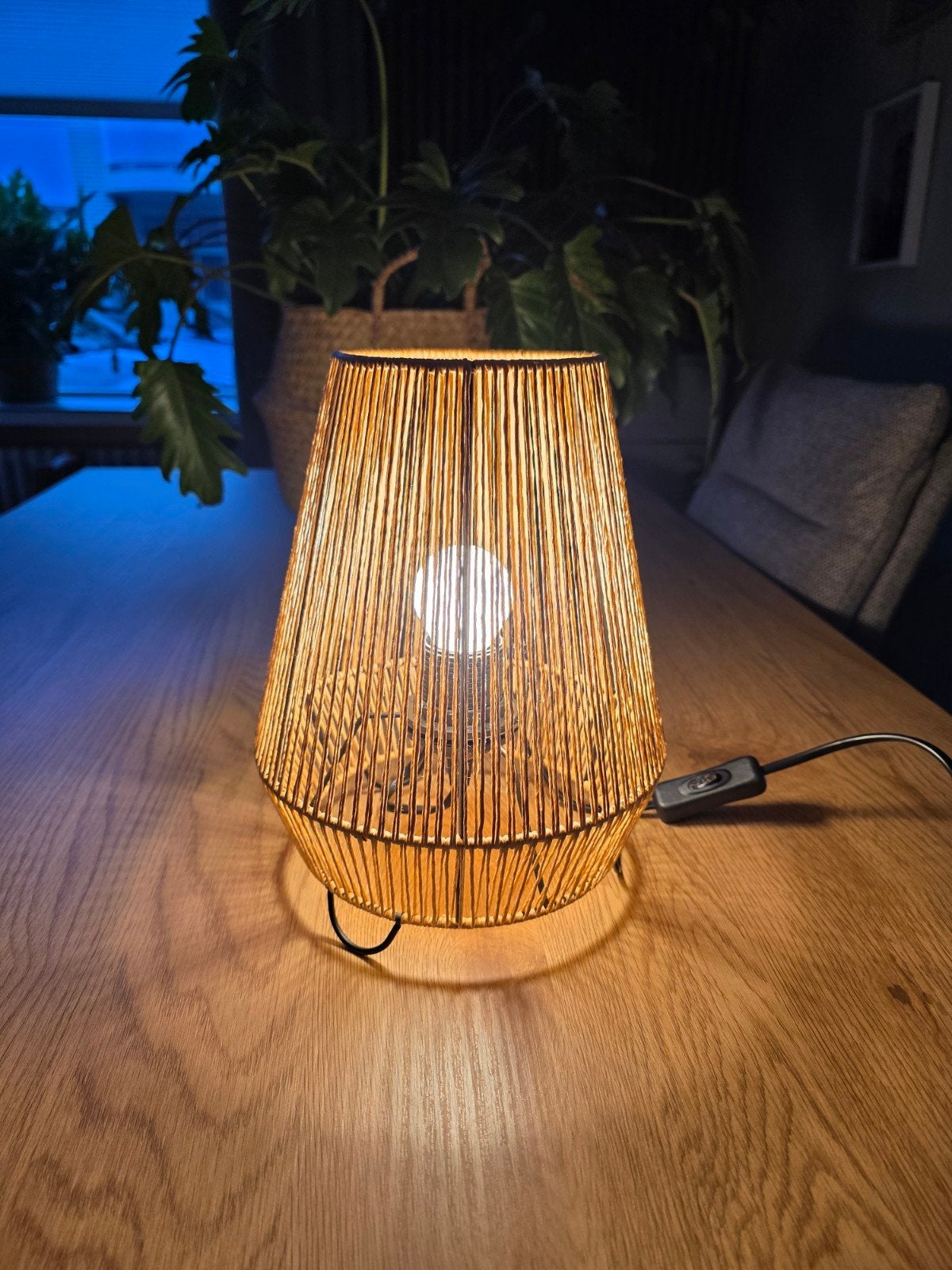 mooie tafellamp Guan naturel, Ophalen, Zo goed als nieuw, Rond, Tafellamp