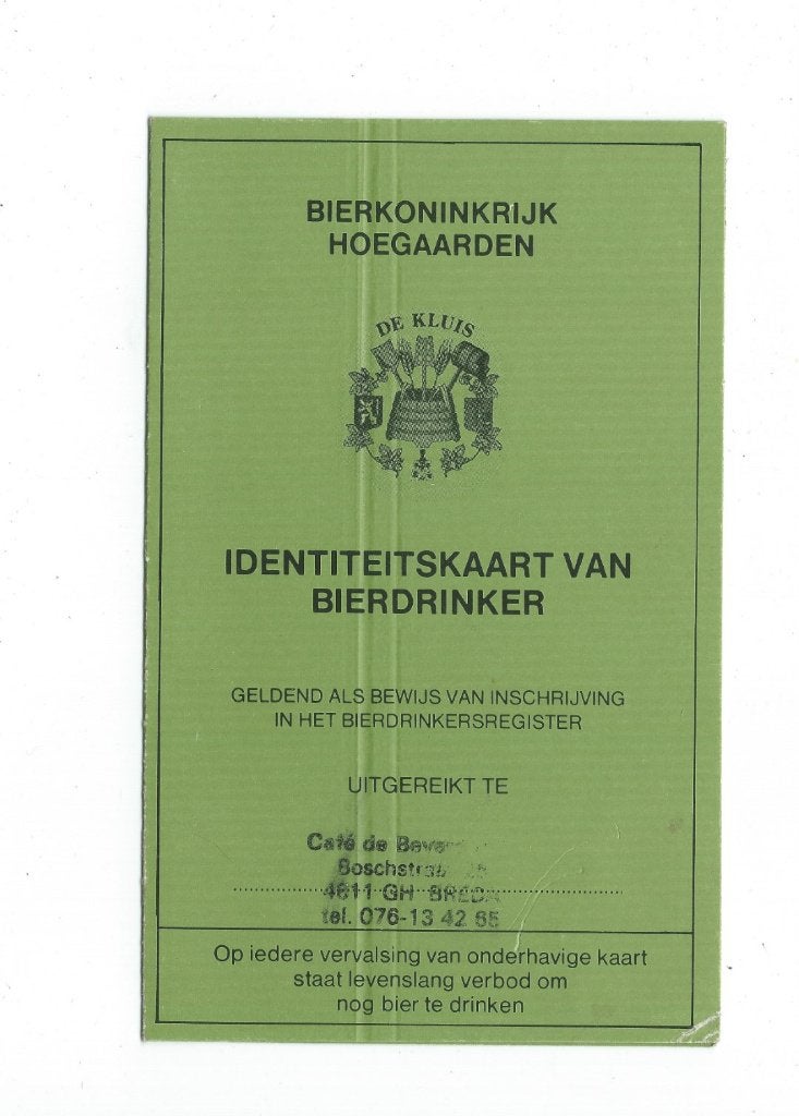 Hoegaarden bier, Verboden Vrucht bierpaspoort, uit 1982, Verzamelen, Biermerken, Ophalen of Verzenden, Overige typen, Overige merken