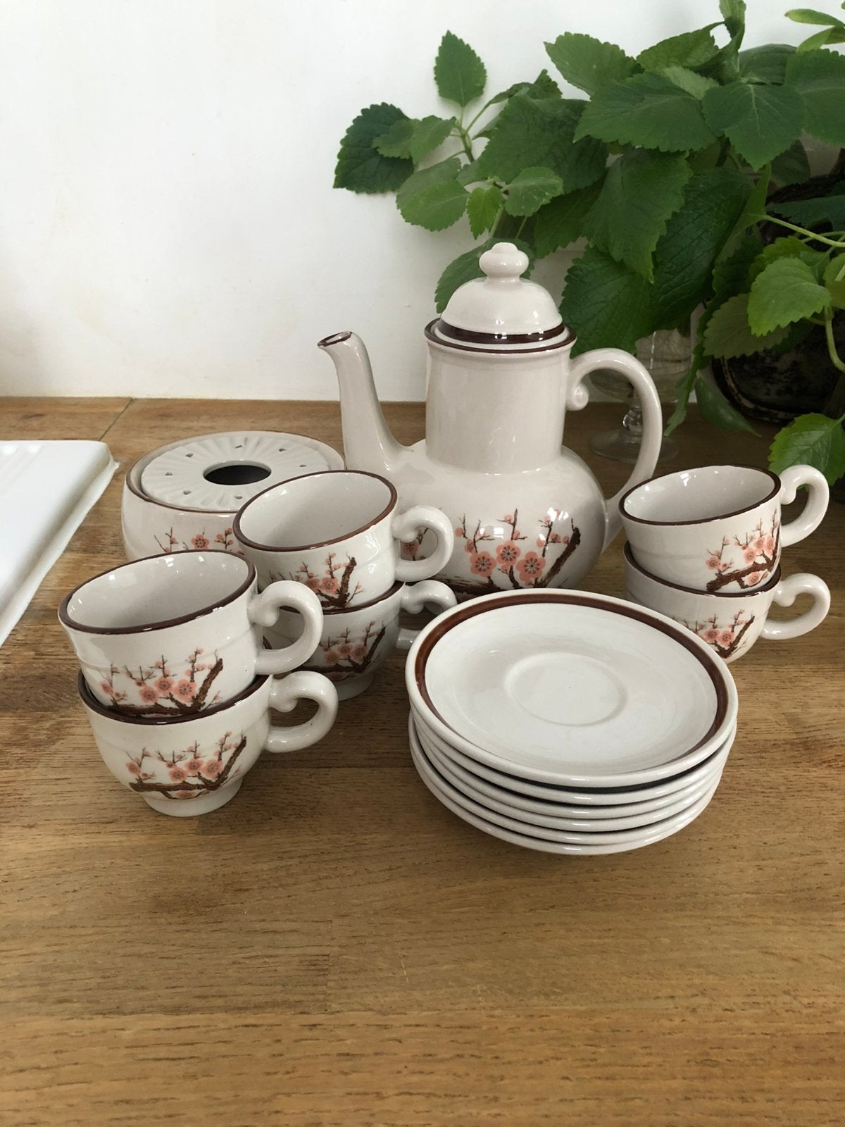 VINTAGE SERVIES KOFFIESERVIES BLOESEM ZGSTAAT! Origineel, Ophalen of Verzenden